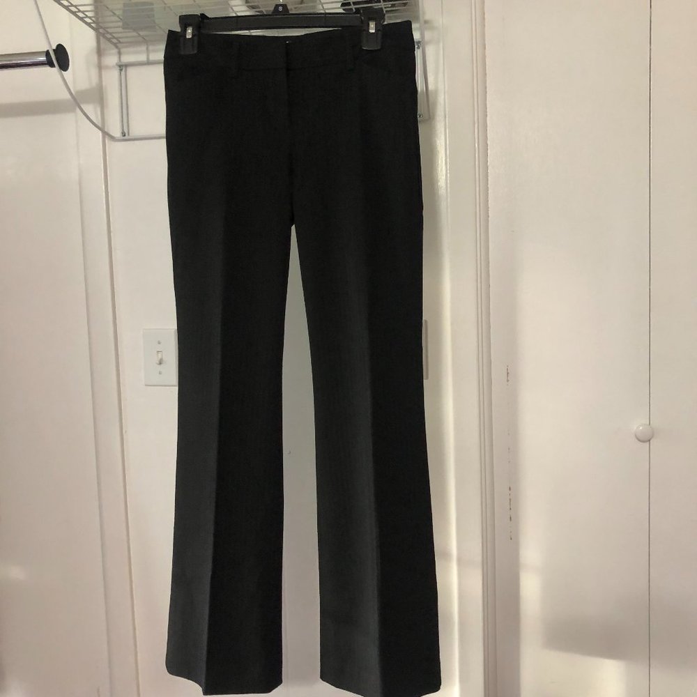 00S Express Editor Black Pinstripe Pants